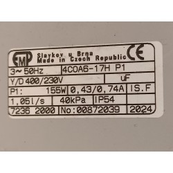 Pompe de refroidissement de machine outil Type 4 COA 6 - 17  63 l/min - hauteur corps d'aspiration 170mm