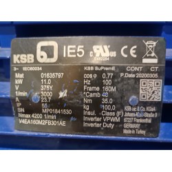 Moteur KSB SuPremE avec variateur 11 kW 3000 tr/min