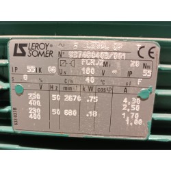Motoréducteur occasion Leroy Somer 115,7/28,09 tr/min