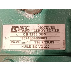 Motoréducteur occasion Leroy Somer 115,7/28,09 tr/min