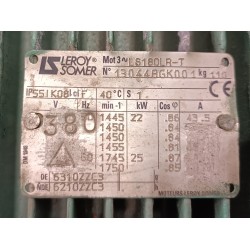Moteur occasion Leroy Somer 22 kW 1450 tr/min