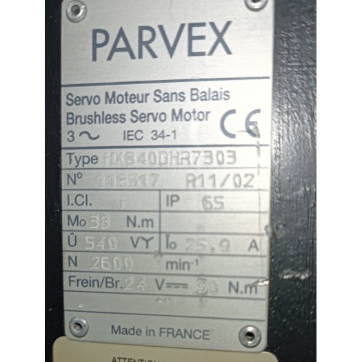 Moteur Brusless Parvex 400 V / 2600 TR/MIN / 25,9 A
