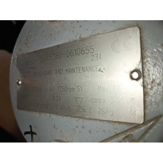 Pompe d'occasion Flygt 3045180 0.75 kW 2750 tr/min 220V
