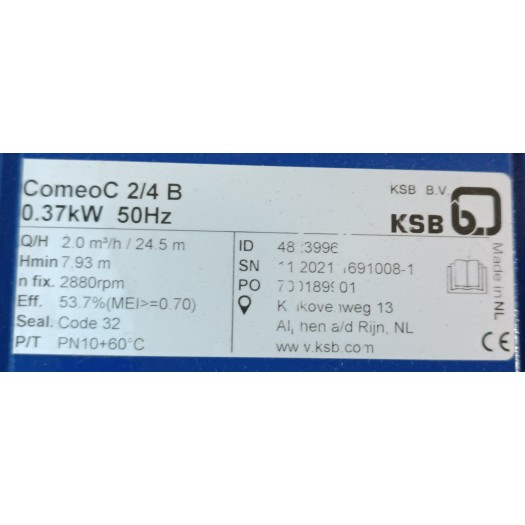 Pompe KSB Comeo C2/4 2m3/h à 25m