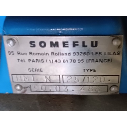 Pompe Soméflu Type HMP - N 25/120 1.1 KW 2810T